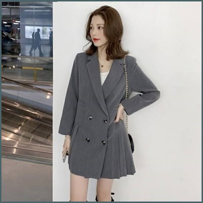 ジェイブルリ プリーツダブルジャケット ワンピース テーラードジャケット 韓国ファッション Www Effitower Immo