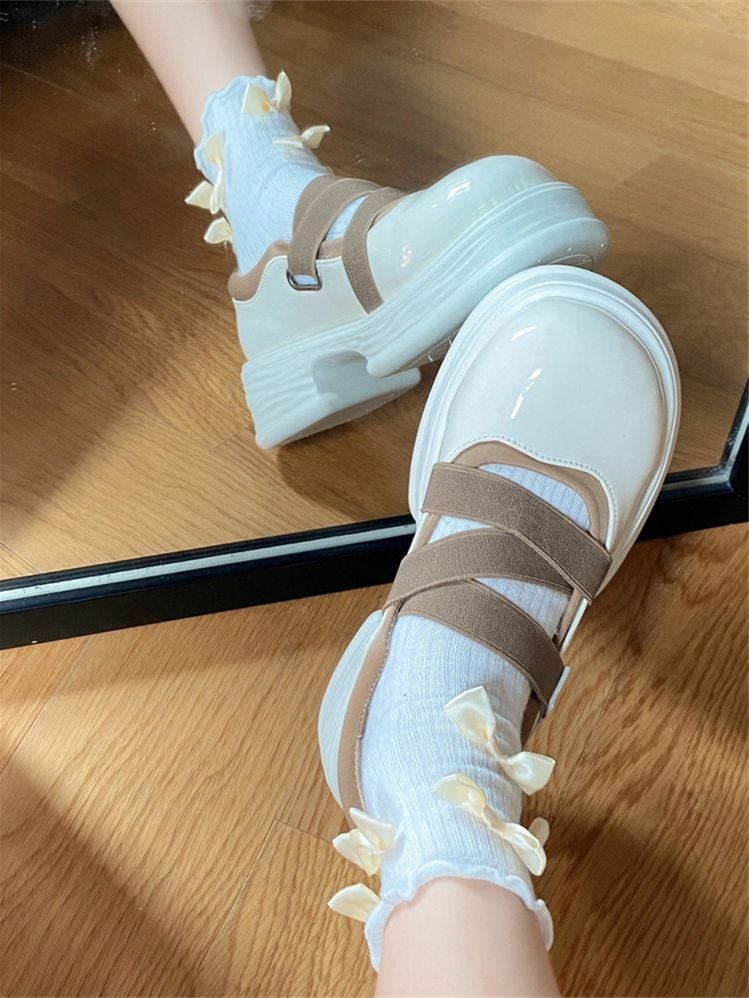 メガ割 2厚底スニーカの新作厚底革靴レトロカジュアルメアリージェン靴太ヒール学生単厚底ブーツ