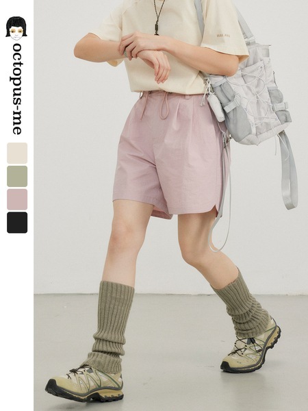 無地オールマッチ巾着カジュアルカーゴショーツドーパミンウェアプチパンツ