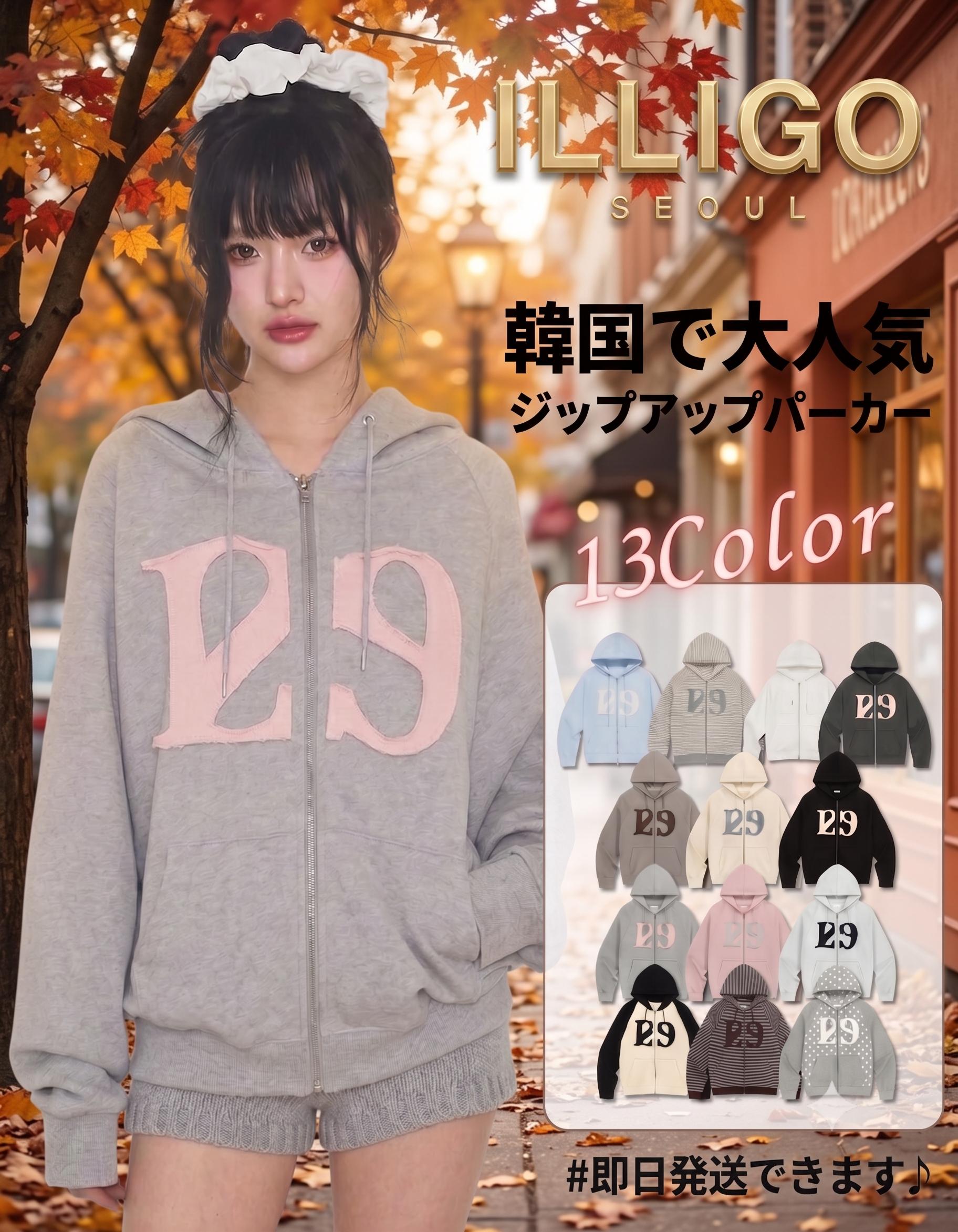 Qoo10 ILLIGO 129 LOGO PATCH 無地 長袖