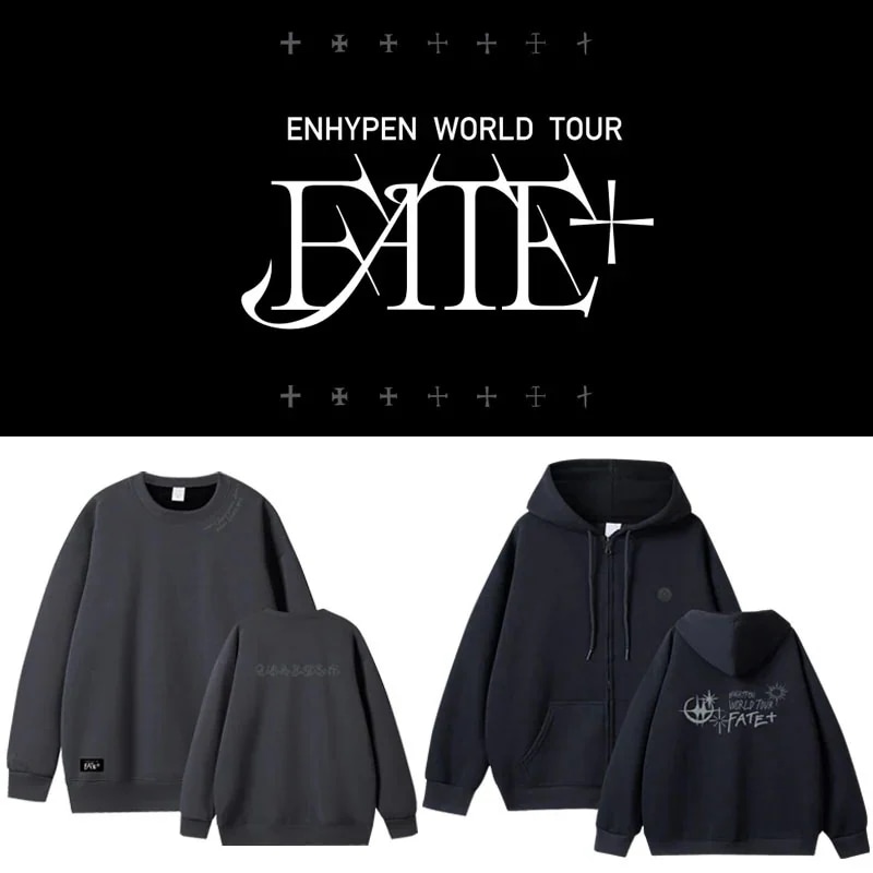 Enhype N World Tour Fate Plusコンサートスウェットシャツラウンドネックジッパーカーディガントップ