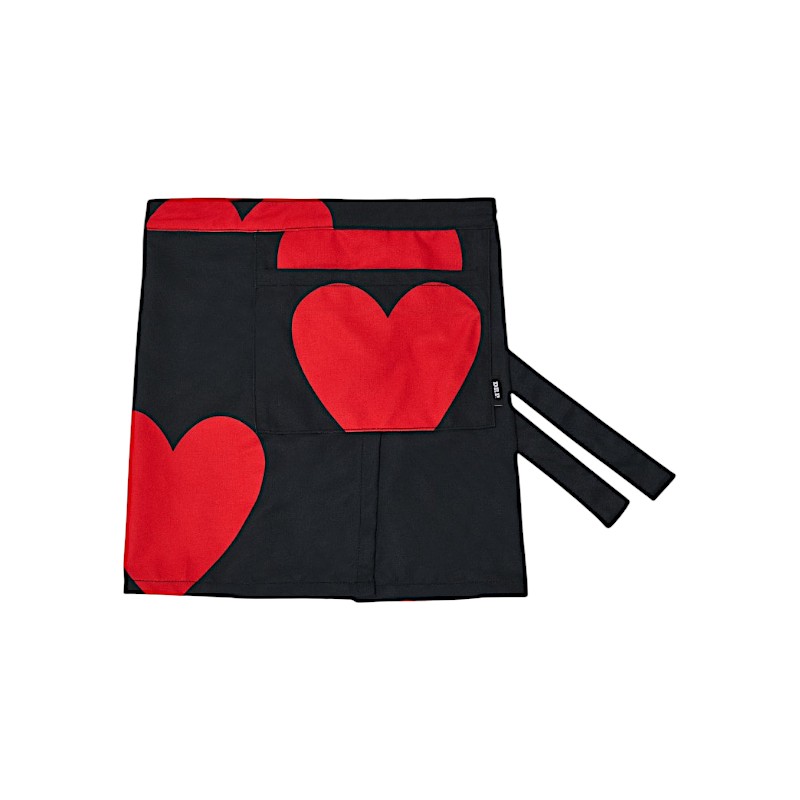 パターン エプロン ハーフ LOVE HEART 公式正規品 前掛け ポケット カラフル 作業 料理用 可愛い おしゃれ 韓国ファッション 韓国雑貨