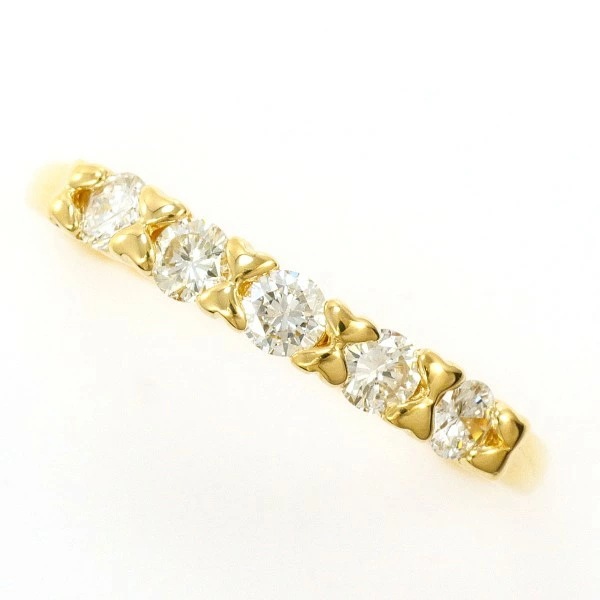 K18 18金 YG イエローゴールド リング 指輪 12号 ダイヤ 0.40 ジュエリー 中古