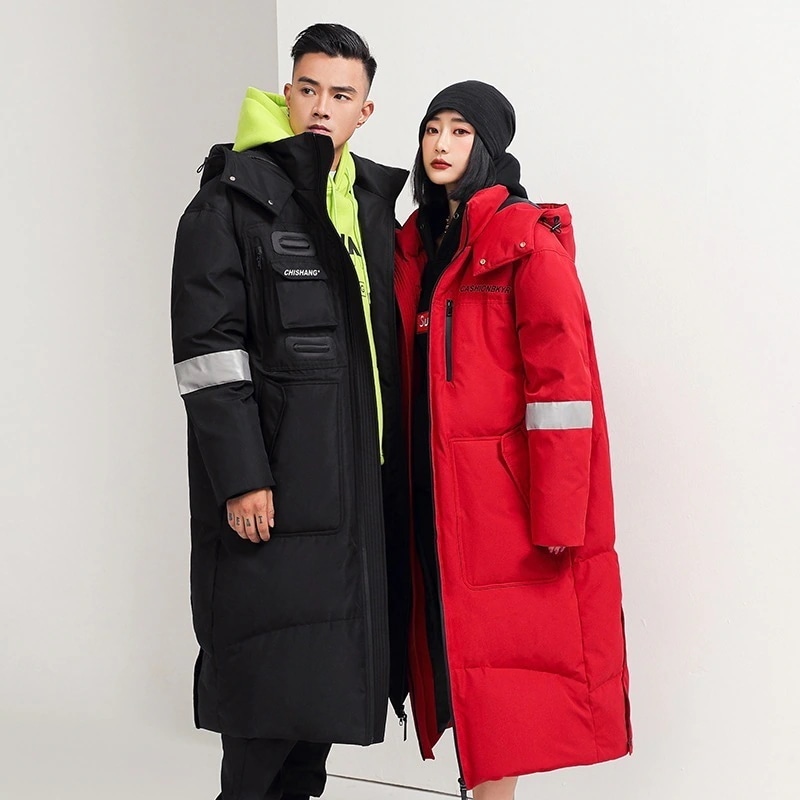 韓国 パーカー アウター ロングタイプ ダウンジャケット大きいサイズ 保温アサルトジャケット防寒カップル綿服 母の日