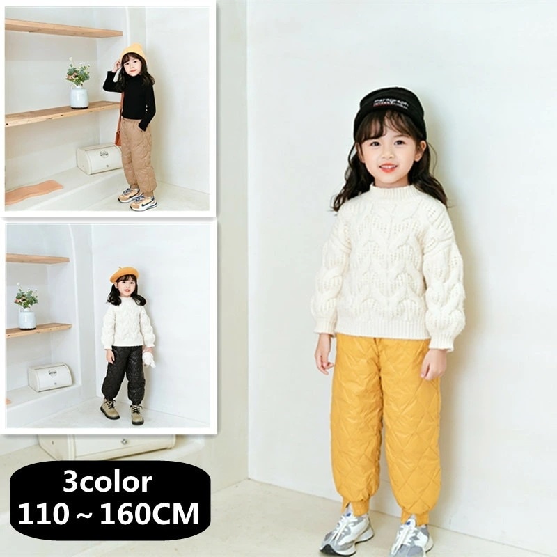 【迅速な出荷】ダウンパンツ パンツ キッズ 男の子 女の子 中綿 裏起毛 フリース ロング丈 ボトムス あったか 防寒 撥水 透湿 防風 極暖 暖かい ウエストゴム ファッション ボトムス ボトム 服