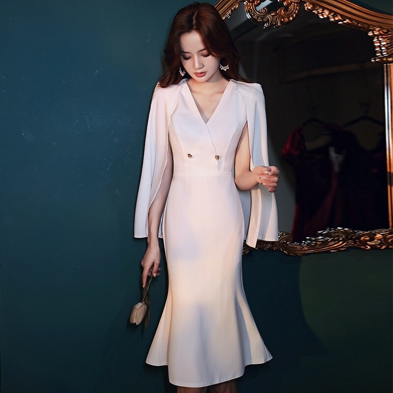 パーティードレス ワンピース ドレス レディース スカート ハイウエスト 袖あり 袖なし ノースリーブ 長袖 マント Vネック ダブルブレスト ボタン ミディアム ミディ フレア ひざ丈