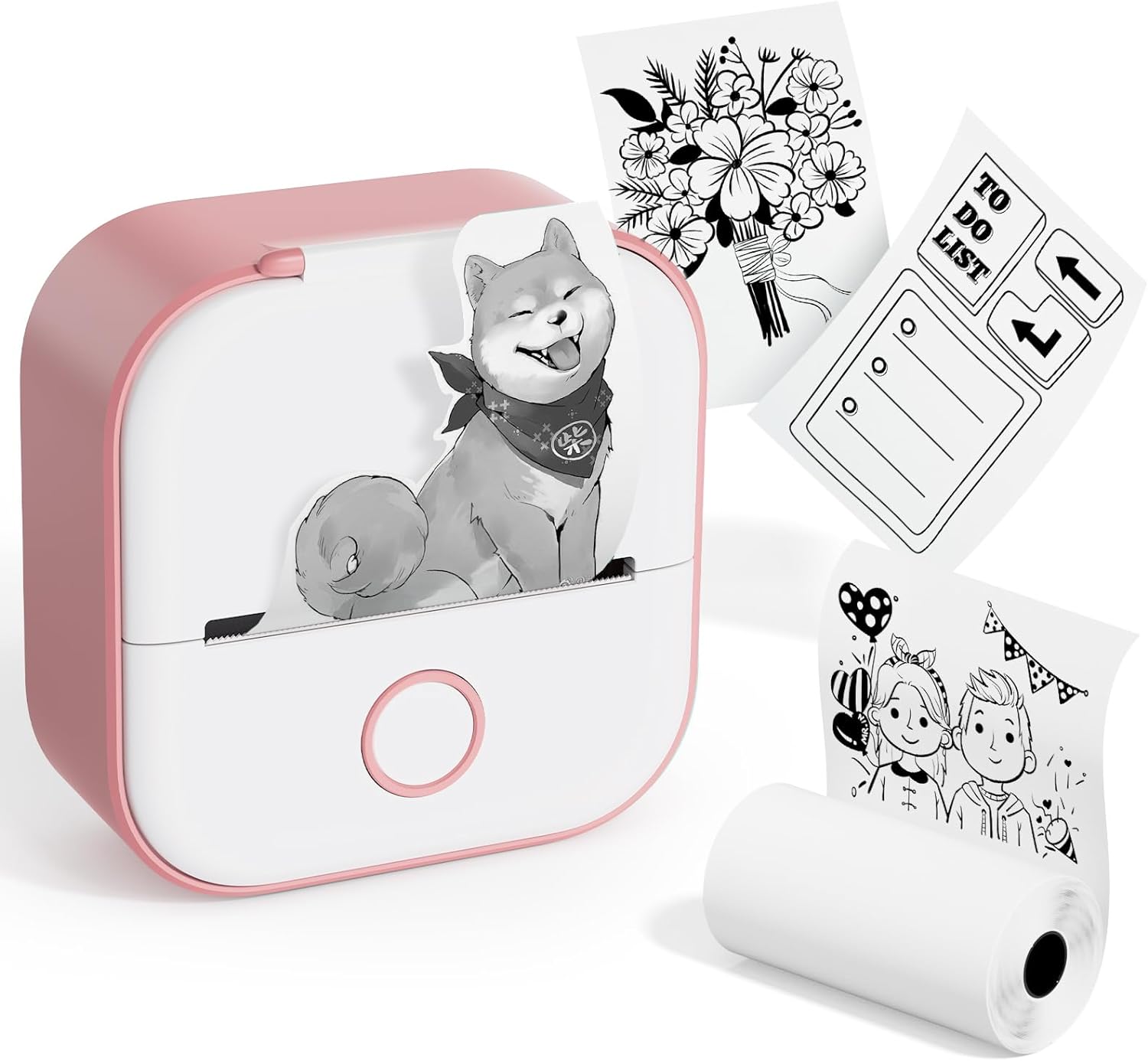 ミニプリンター スマホ対応 Memoqueen T02 サーマルプリンター モバイル ポータブル コンパクト ノートプリンター フォトプリンター 203dpi Bluetooth接続 インキレス印刷