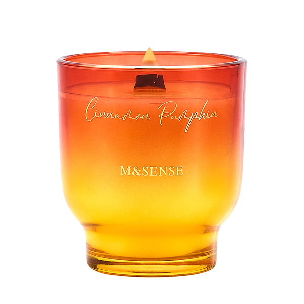 M&SENSE アロマキャンドル 木芯 270g 焚き火の音 約 55 時間燃焼