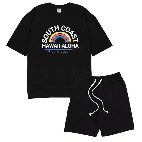 SOUTH COAT オーバーフィット半袖Tシャツ半ズボンセットアップ 6色