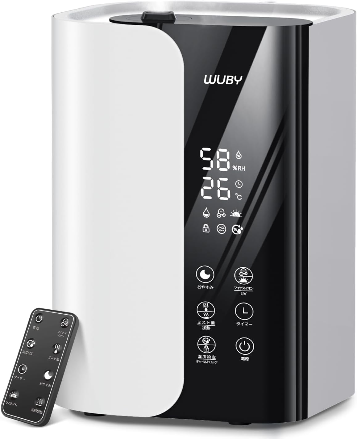 【2025年新登場・5重除菌・加熱式】加湿器 大容量 6L 超音波式 ハイブリッド式加湿器 卓上 100℃高温除菌 空気清浄機能 マイナスイオン アロマ対応 上から注水 UVライト パワフル加湿
