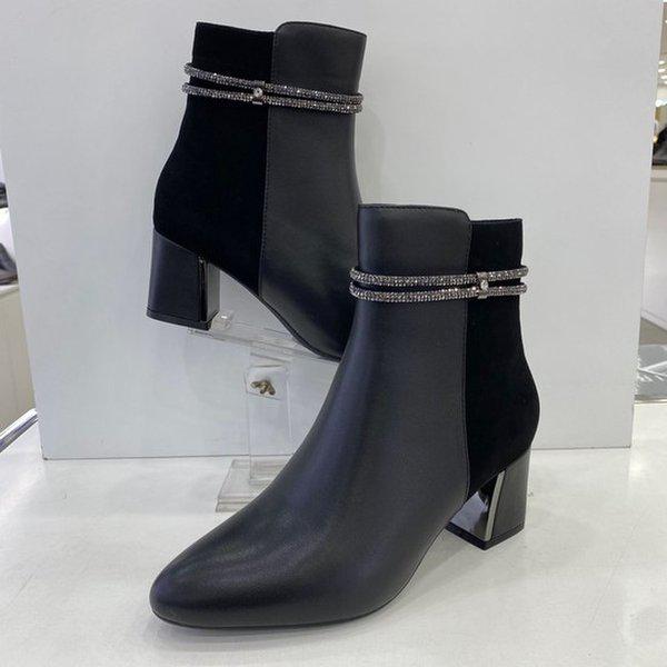 女性セミフォーマル宝石アンクルブーツPFDWSB602BK HSPZ3A GN