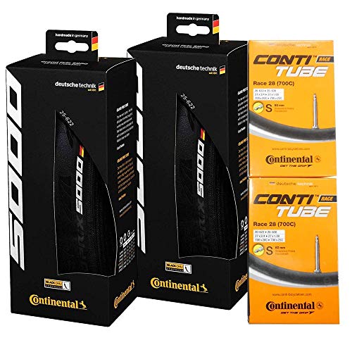 タイヤとチューブ2本セット Continental(コンチネンタル) GRAND PRIX 5000 グランプリ5000 [並行輸入品] (700x25c-仏式42mm)