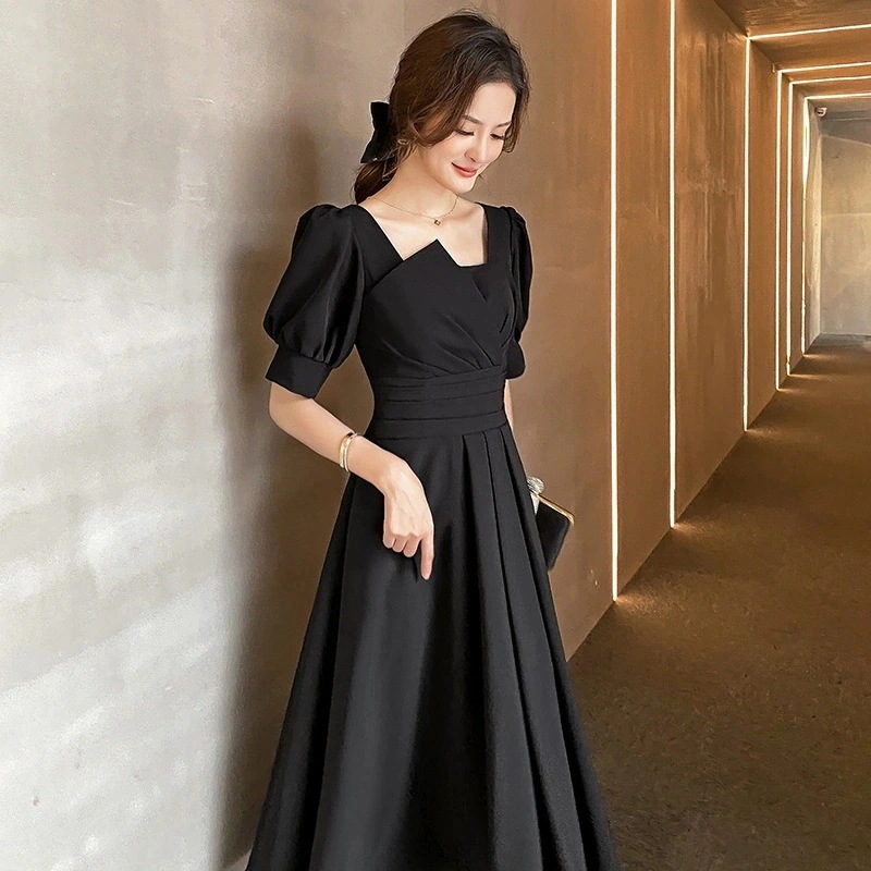 春ブラックドレス気質 オシャレ 二次会ドレス 花嫁シンプルシンプル トレーン シンプルフランス式 着痩せ フィッシュテールスカート/結婚式ワンピース発表会 ドレスドレス ウェディングドレス