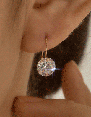 14K エリシア キュービック ドロップ ピアス