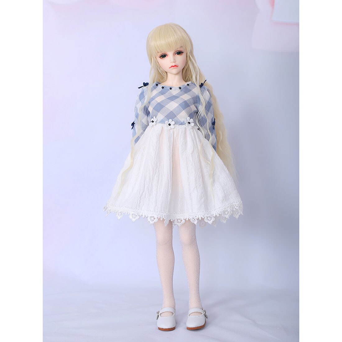 1/4 bjd人形kassia女性メイク人形ダークグリーン目とフル服子供の教育玩具ギフト-ピンクの肌