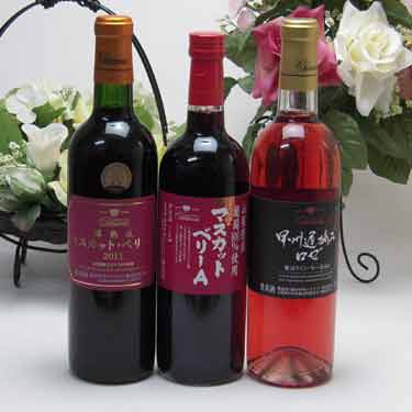 山梨県産葡萄100％使用甲州甘口1本 赤ワイン2本セット 720ml3本 盛田甲州ワイナリー(山梨