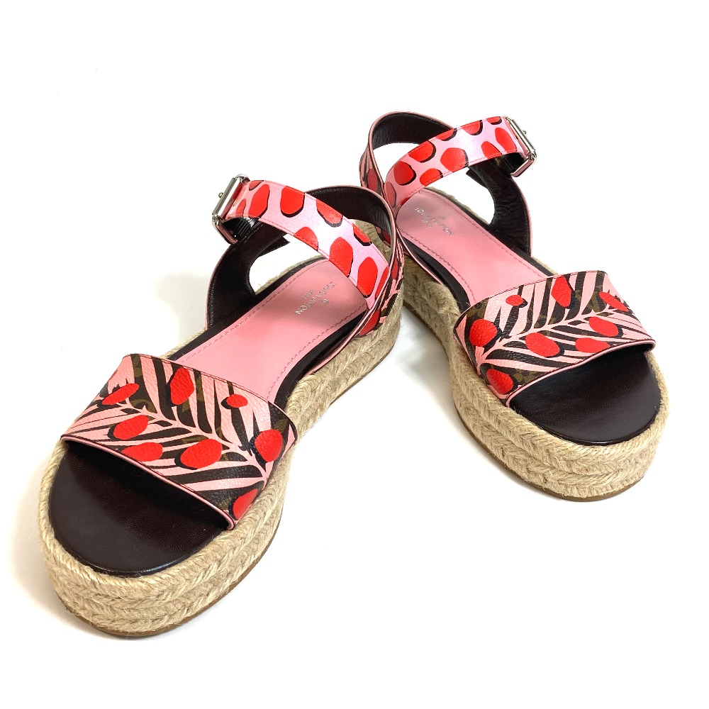 サンダル ジャングルドット モノグラム フラット アンクルストラップ モノグラムキャンバス ピンク 22,649円