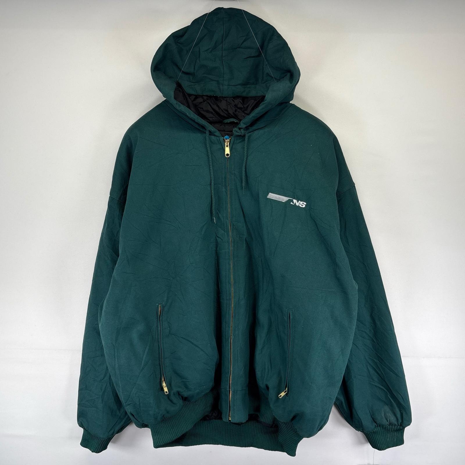 古着 Tn Mountain ダック ジャケット ワーク 大きいサイズ アクティブ デッドストック タグ付き フルジップ 3XL グリーン系 メンズ