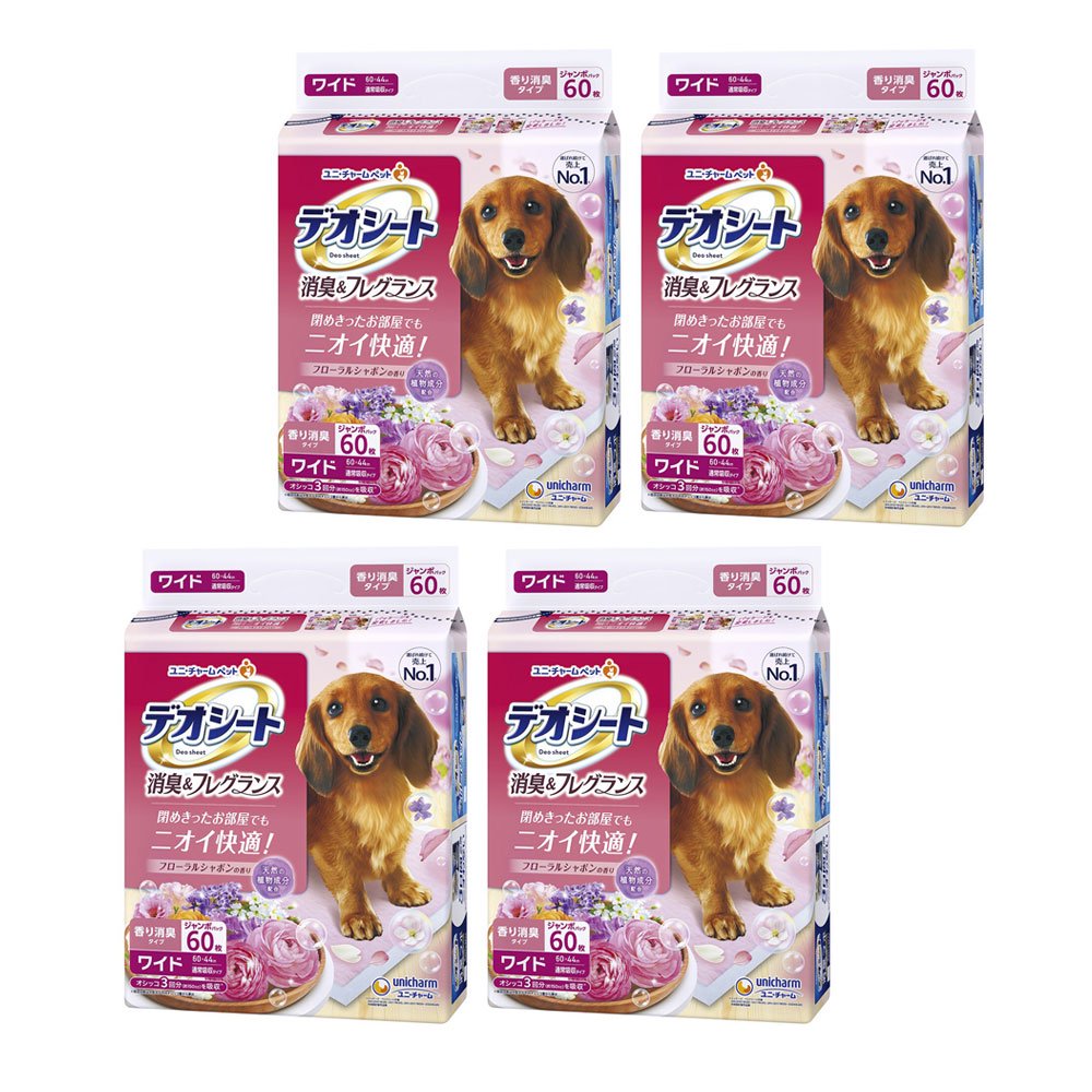 ペットシーツ　消臭＆フレグランス　フローラルシャボンの香り　ワイド　６０枚X４　ＣＲＣ40―25―20―10―00