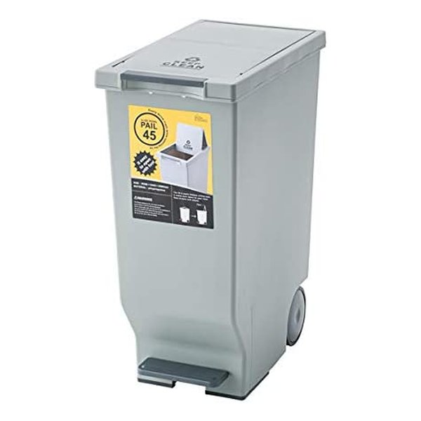 スライドペダルペール45L フタ付きゴミ箱 グレー W26×D44.5×H58 LFS-764GR