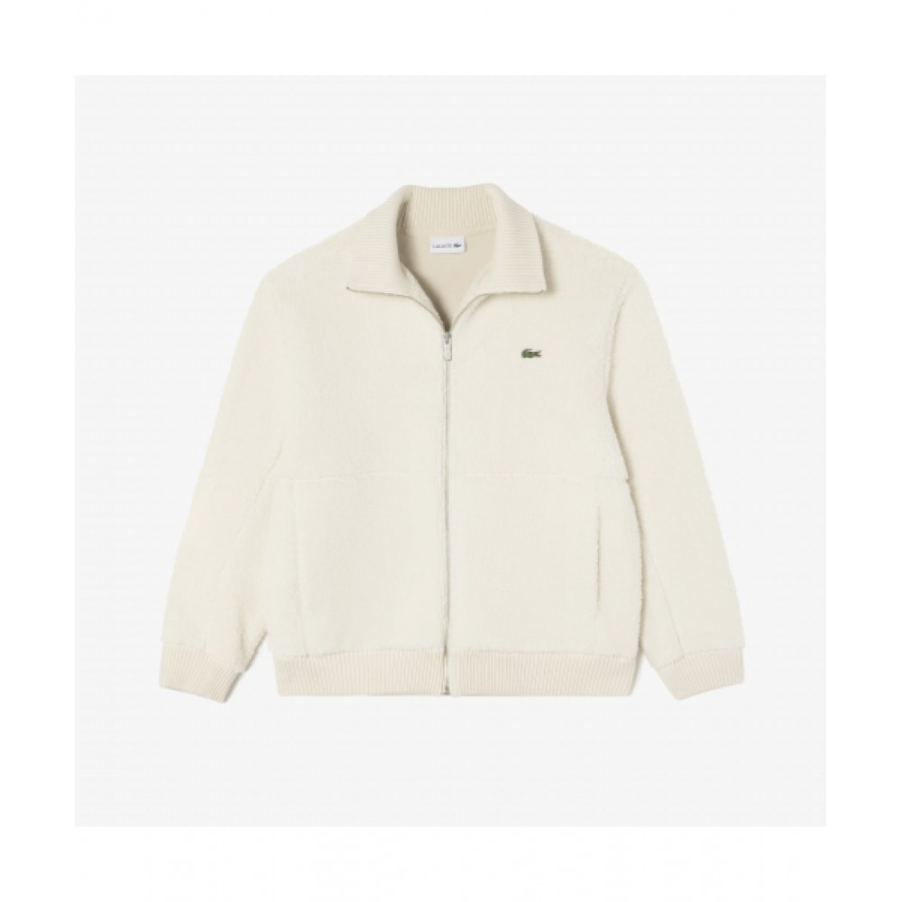 LACOSTE メンズワイドリブカラーフリースジャケット [クリーム] 40,741円