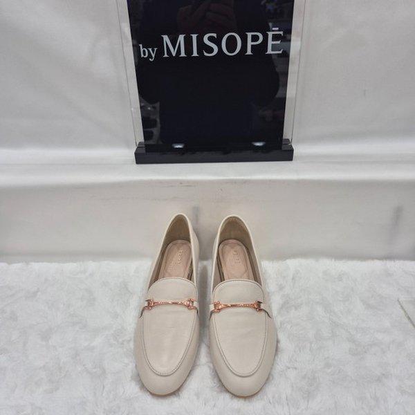 By 女性 シンプル装飾 クラシック ローファー 112HT419FS005 IVORY 4 JJ