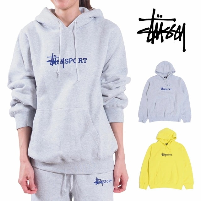 STUSSY ステューシー パーカー スウェット フリース レディース ウィメンズ ブラック 裏起毛