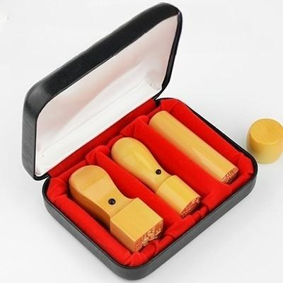 アカネ オーダー法人印鑑 3本セット 寸胴 天丸 天角 ケース付き サイズ選べる