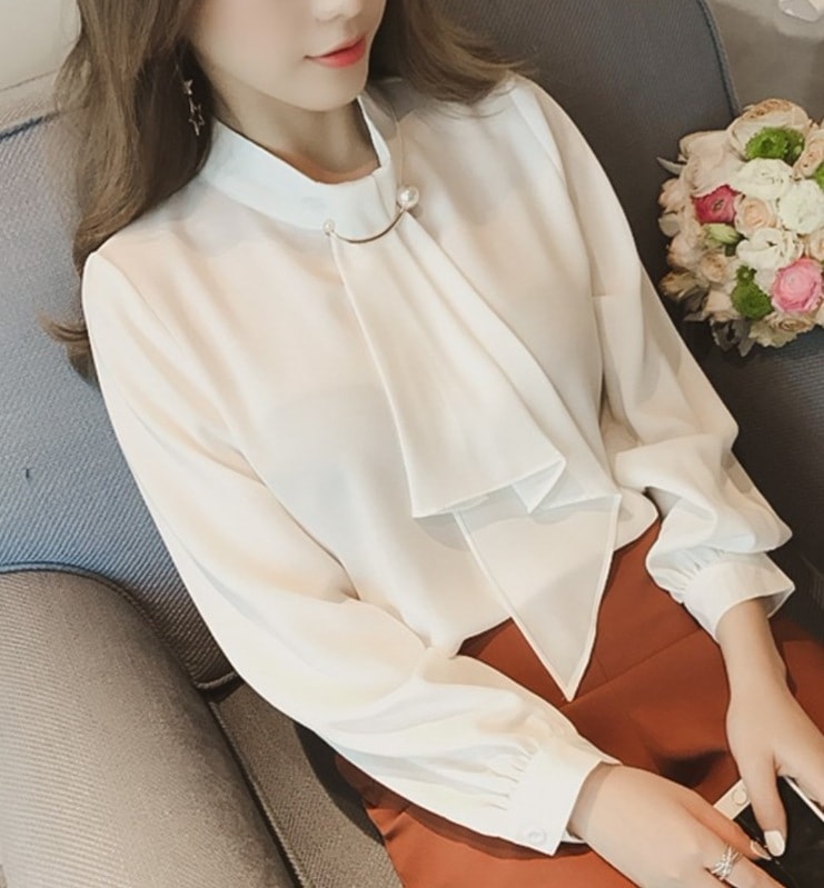 トップス デート シャツ ブラウス タイ付き 可愛い きれいめ 上品 おしゃれ かっこいい 可愛い ラブリー キュート ガーリー クール モード系 セクシー エレガント 存在感 フォーマル 5,284円