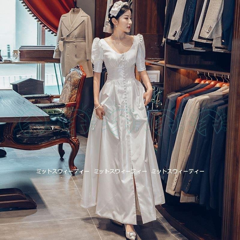 ウェディングドレス 花嫁 二次会 ウエディングドレス 結婚式 半袖 白 当店の記念日 旅行挙 ロングドレス サテン ウェディングドレス 花嫁 二次会 ウエディングドレス 結婚式 半袖 白 当店の記念日 旅行挙 ロングドレス サテン