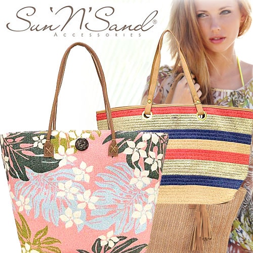Sun ’n’ Sandサンアンドサンド ストロー フローラル ビーチバッグ 特集選べる9タイプ