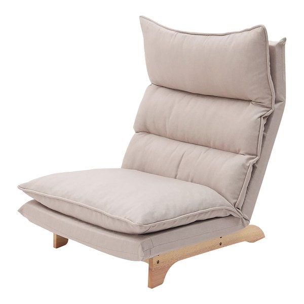 脚付きリクライニングローソファ 1人掛け ダリアンベージュ