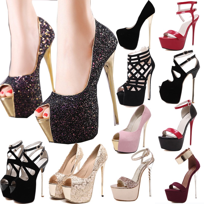 ハイヒール 16cm パンプス 靴 シューズ 厚底サンダル 大きいサイズ