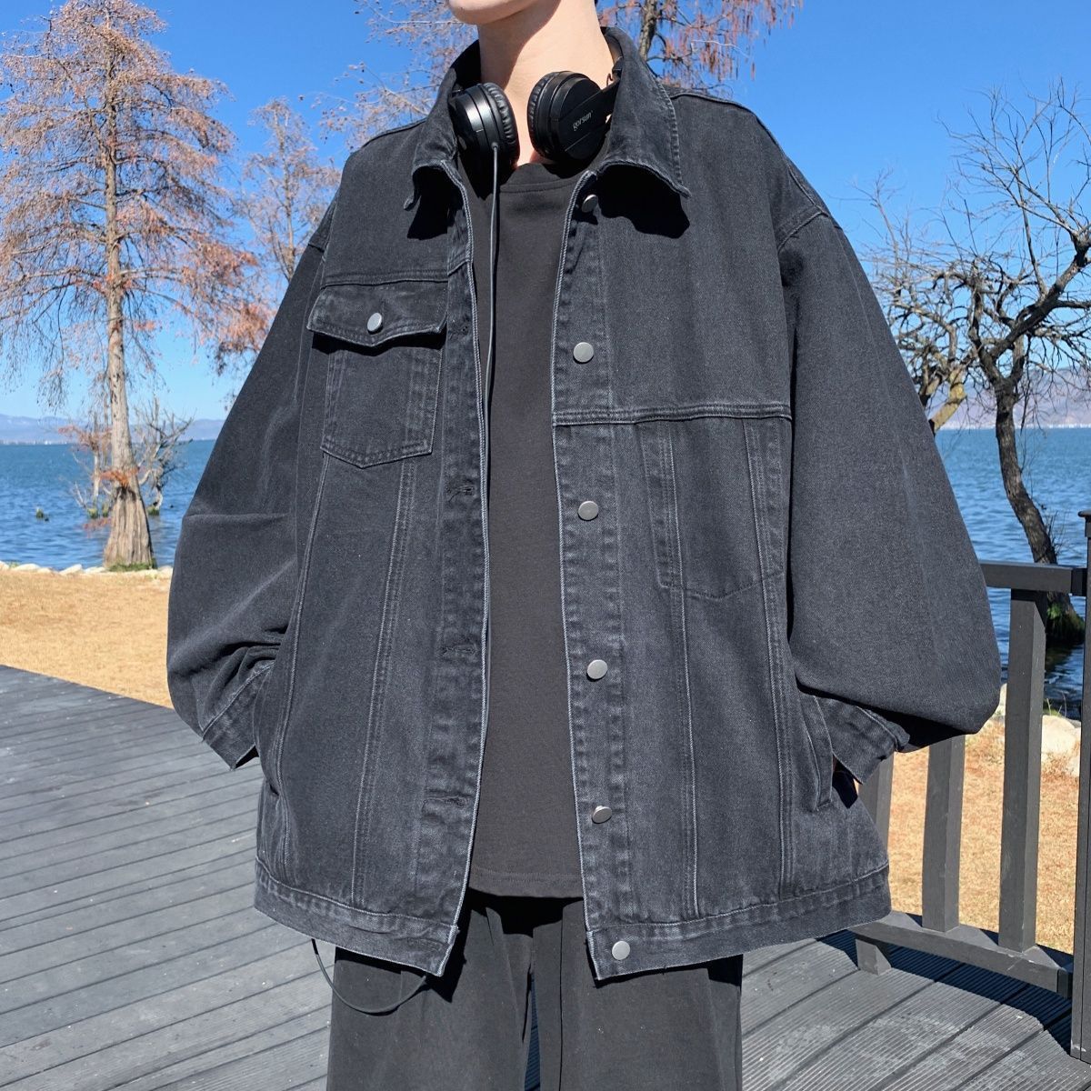 ワークウェア デニムジャケット メンズ ルーズ カジュアル 学生 ジャケット トップス