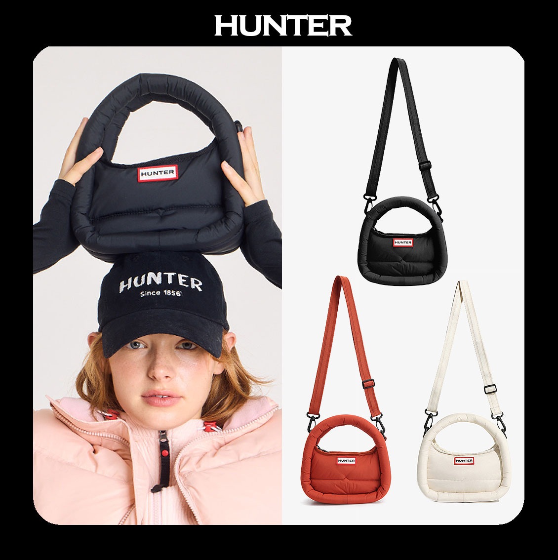 Unisex Framed Puffer Mini Hobo Bag