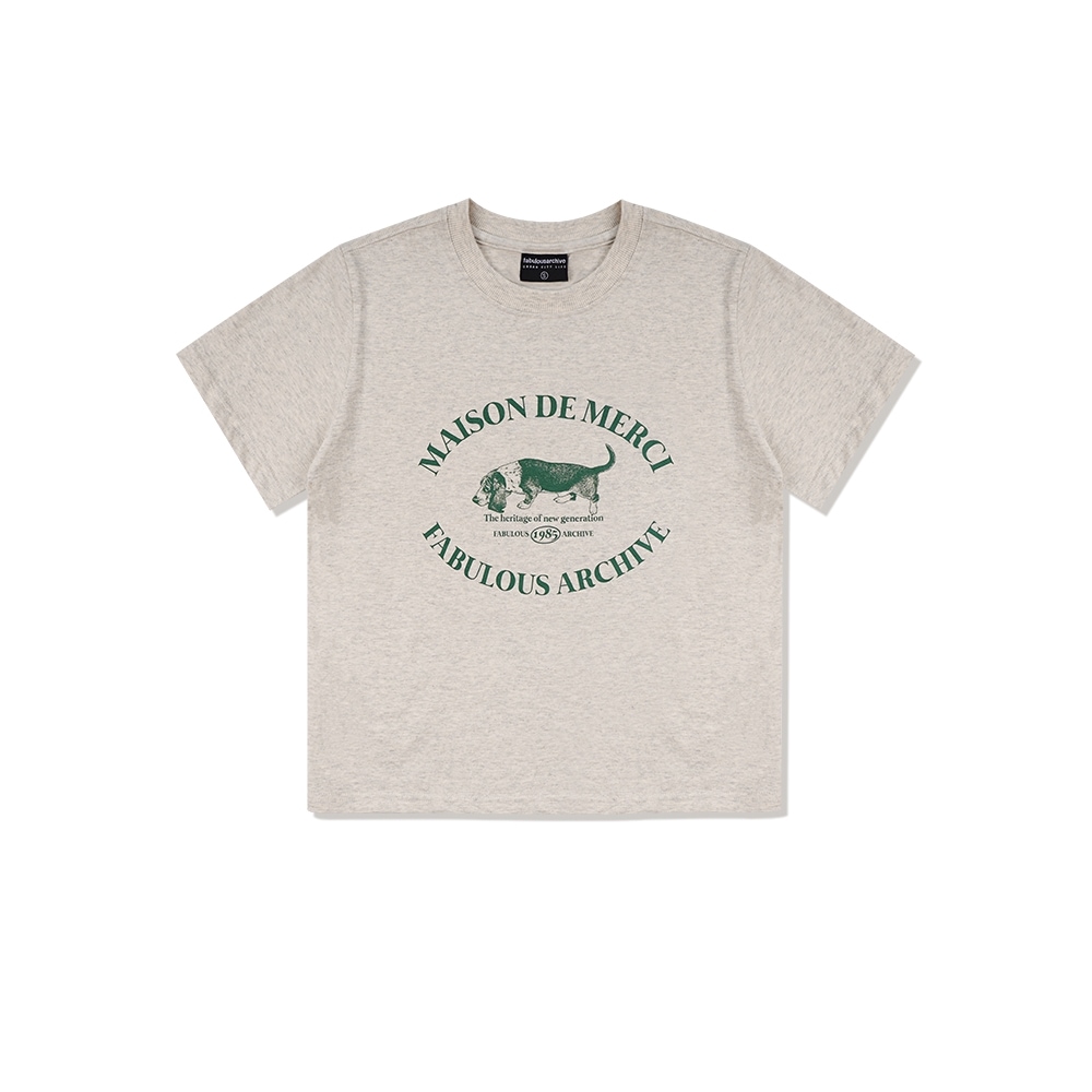 ファビュラスアーカイブ女性用パピーロゴシングルジャージー半袖Tシャツオートミール (FCD2TS520W)