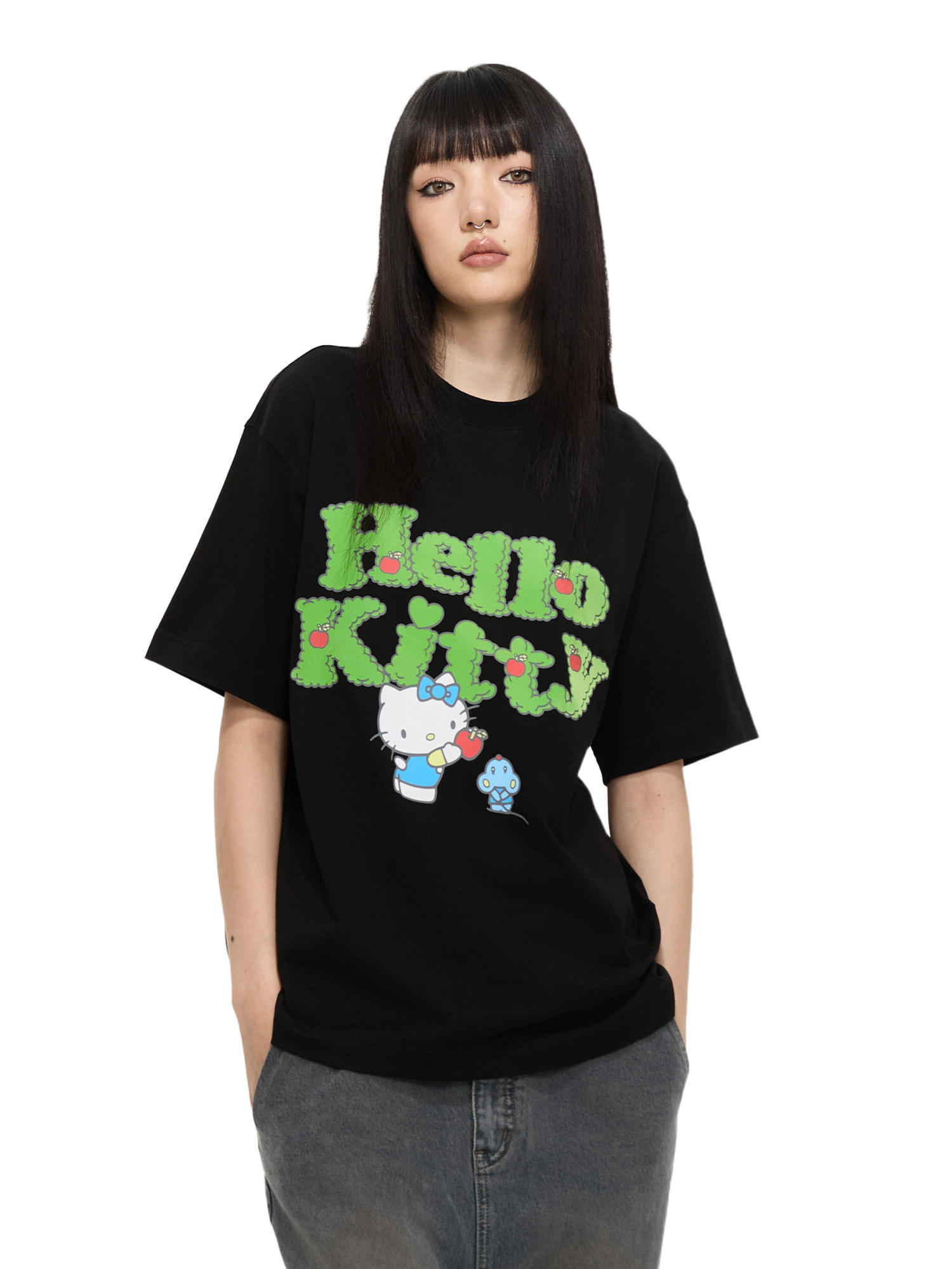 WHOOSIS×HELLOKITTY　りんごの木　半袖Tシャツ