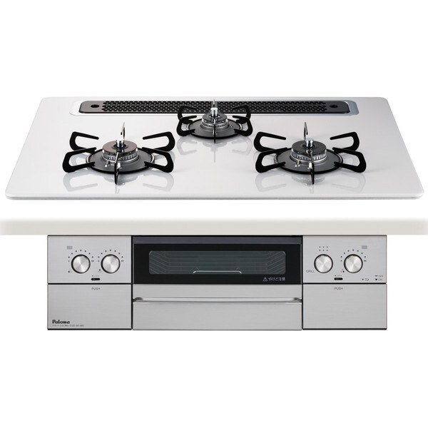 PD-829WS-75CV-13A ティアラシルバー WITHNA (ウィズナ) ビルトインガスコンロ (都市ガス用3口左右強火タイプ幅75cm)