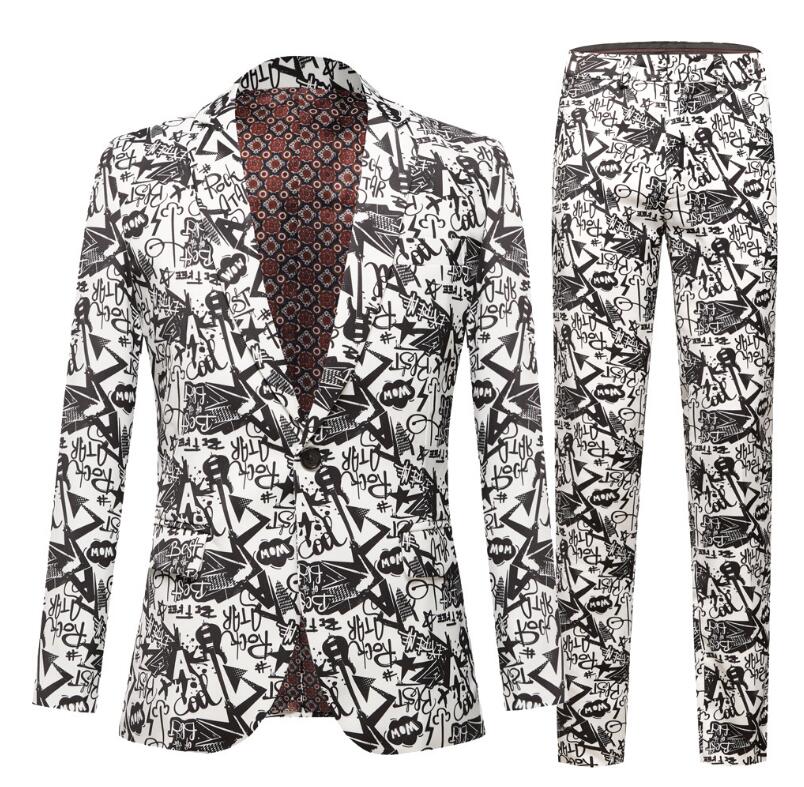 ステージ衣装 メンズ カラースーツ 上下2点セット 花柄 総柄 スーツ 派手系 落書き ステージ衣裳 舞台 ダンス衣装 結婚式 忘年会 新年会 カラオケ 余興 ダンス 衣装 発表会 司会者 芸能人 演