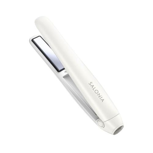 SALONIA サロニア コードレス ストレートアイロン 12mm ヘアアイロン モバイルバッテリー 機能搭載 軽量 前髪 SAL25119WH ホワイト