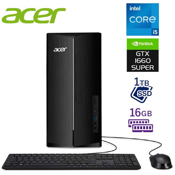 ゲーミング デスクトップ PC Aspire TC 第13世代 Core i5 13400F 16GB SSD 1TB GeForce GTX 1660 SUPER Windows11 有線LAN