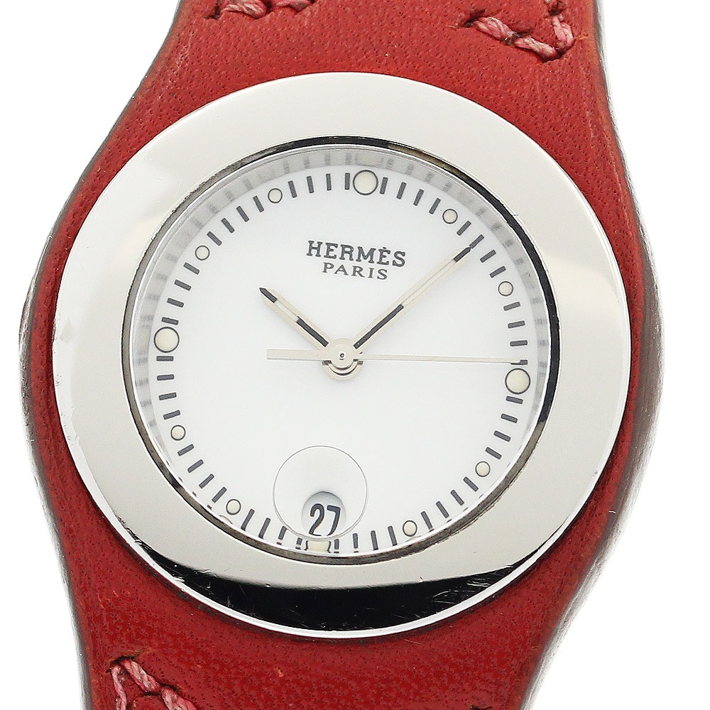 ベルト訳あり エルメス HERMES HA3.210 アーネ デイト クォーツ レディース _909569【中古】