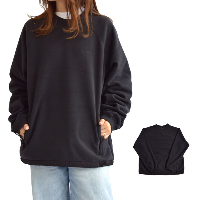 【2023秋冬新作】 トップス POLARTEC Wind Pro Pullover Crew メンズ レディース ユニセックス 春 夏 秋 フリース 防風 ブラック M-XL WT23112TJ