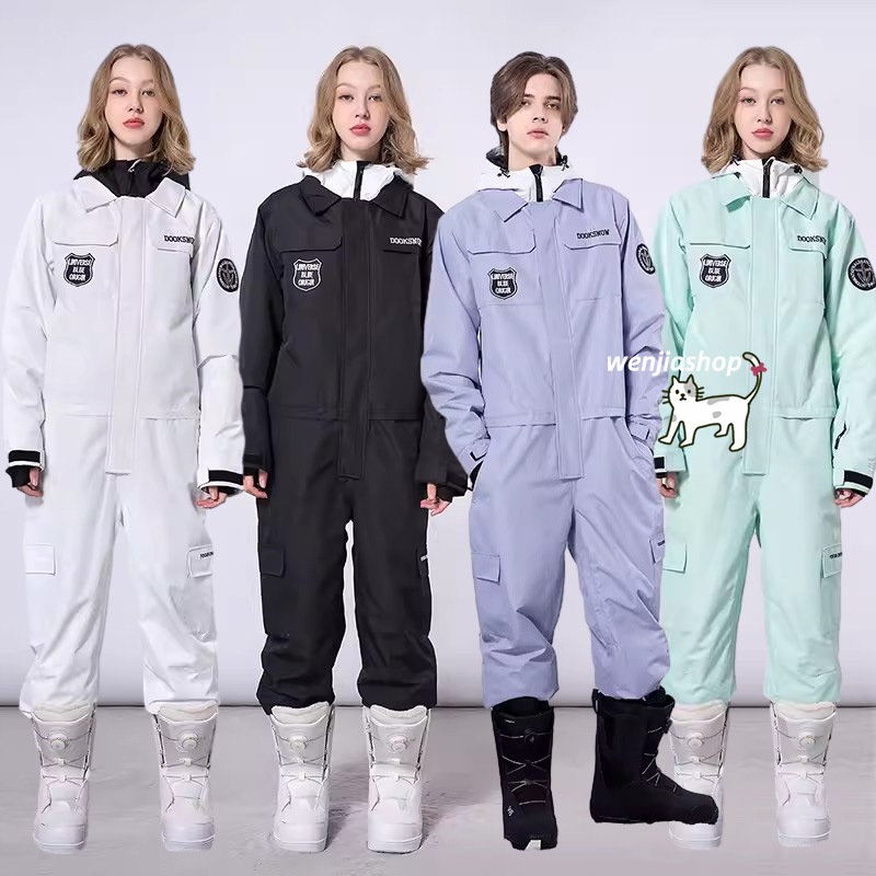 スノーボードウェア つなぎ 上下セット レディース メンズ スノーウェア スキーウェア オールインワン パンツ 韓国風 男女兼用 スノボウェア 防水 防寒防雪保温防風通気