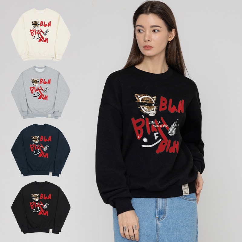[UNISEX]BLAH BLAH Smile Sweatshirt_4color