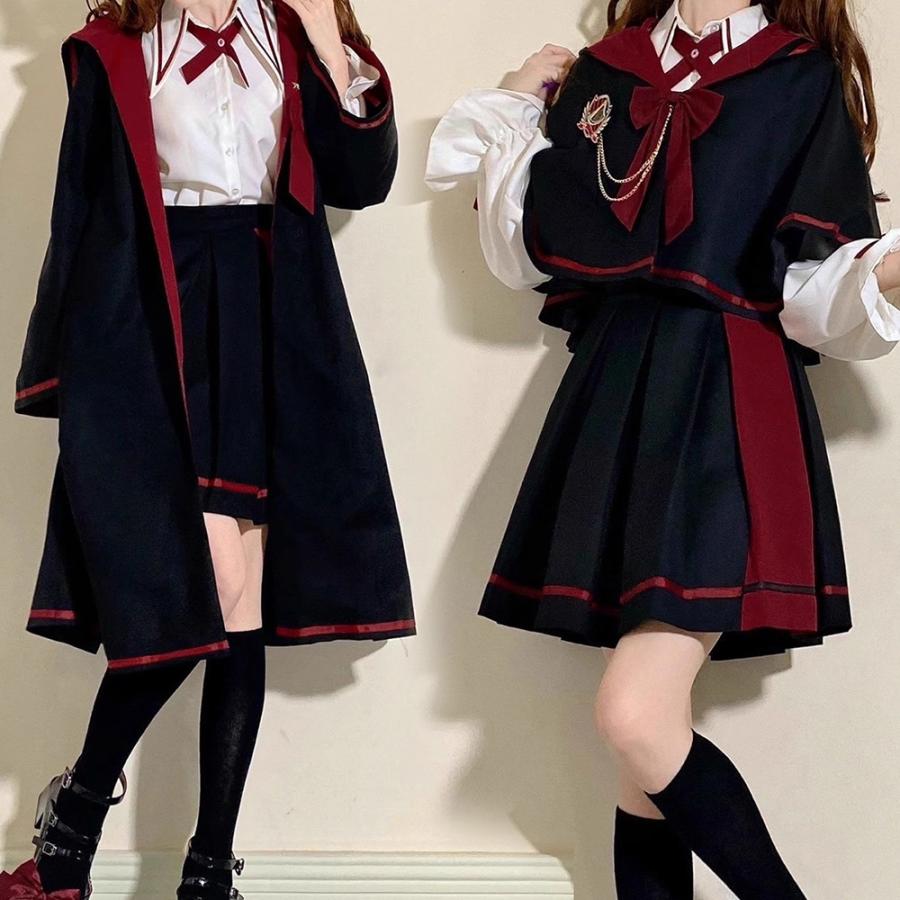 【韓国ins大人気】即納ロリータ ゴスロリ コスプレ コスチューム 衣装 仮装 ローブ+ブラウス+スカート3点セット ハリーポッター ハロウィン コスプレjk 制服 イベント 仮装