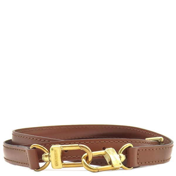 ルイヴィトン LOUIS VUITTON ショルダーストラップ 121cm レザー ブラウン ゴールド金具 モンソー用 【中古】