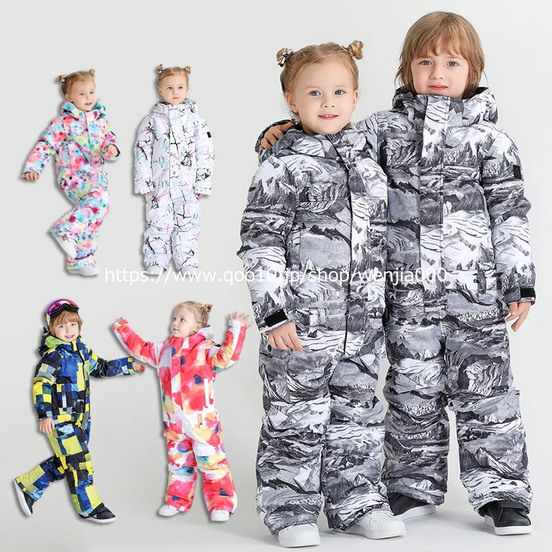 スキーウェア キッズ つなぎ ワンピース オールインワン スノーボードウェア ベビー 男の子 女の子 子供 子ども こども 雪遊び スキー 耐水度5000mm
