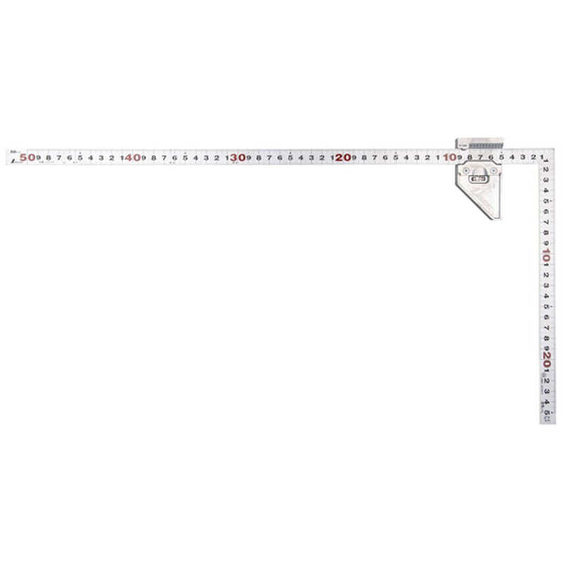 シンワ測定　シンワ 曲尺 平ぴた シルバー 50cm 表裏同目 曲尺用ストッパー金属製付 JIS　12480