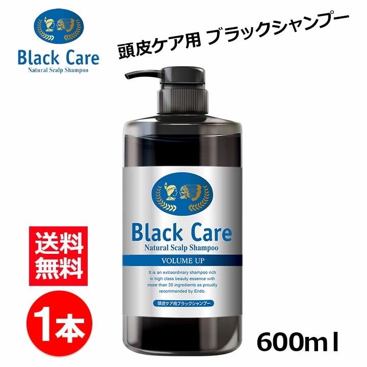 ブラックケアシャンプー 600mL 1本 ブラックケアシャンプー ブラックシャンプー リンス不要 スカルプ シャンプー ハリ コシ しっとり さらさら 弱酸性 天然成分 地肌ケア レディース メン